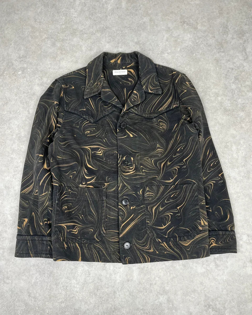 Dries Van Noten Marble Effect Black Jacket aoVcyCa 0