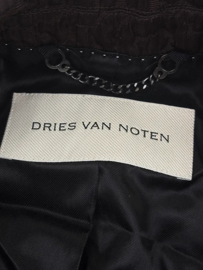 AW2014 Dries Van Noten Marron Wool Loose Textured Long Coat jpjhUUl 10