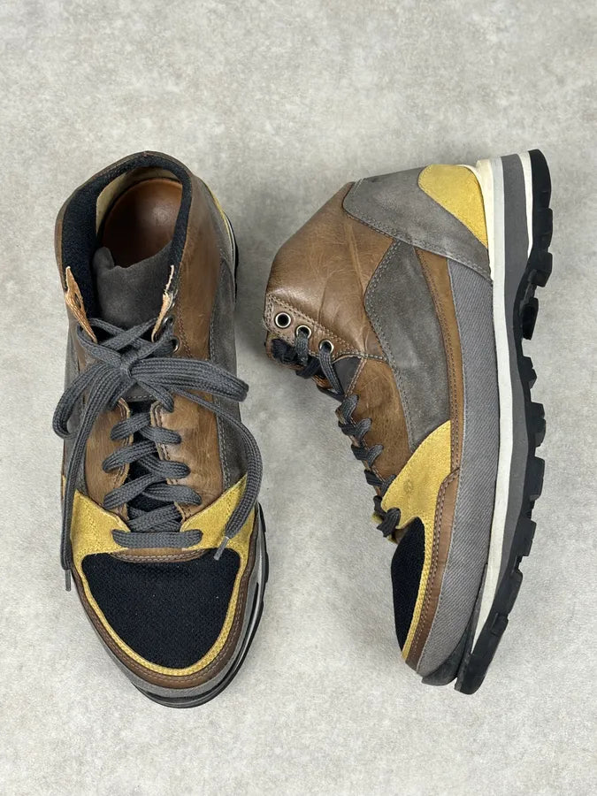 Dries Van Noten Mustard Leather Hiking Sneakers bXRVFRq 1