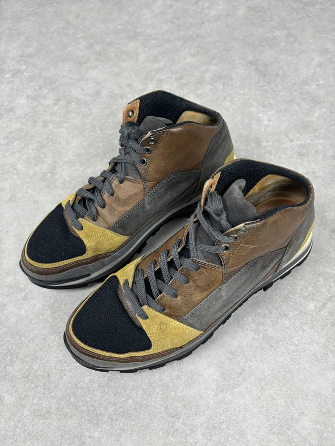 Dries Van Noten Mustard Leather Hiking Sneakers bXRVFRq 5