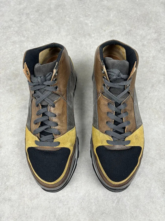 Dries Van Noten Mustard Leather Hiking Sneakers bXRVFRq 4