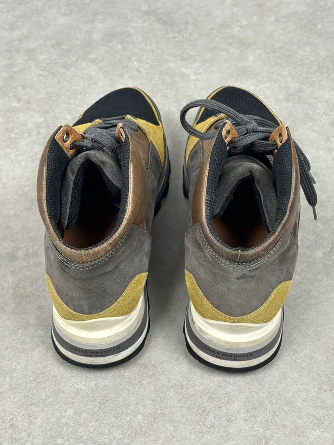 Dries Van Noten Mustard Leather Hiking Sneakers bXRVFRq 7