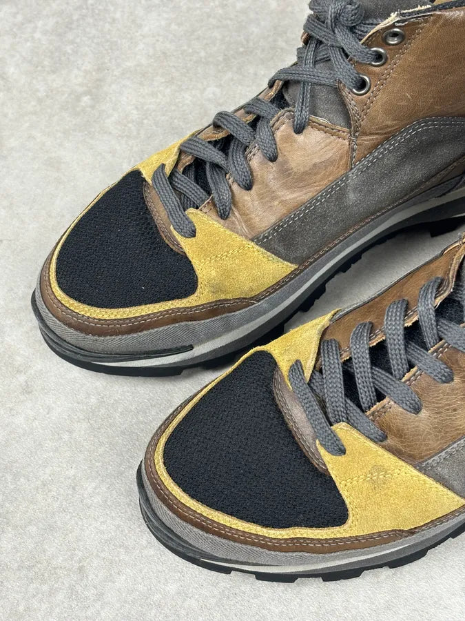 Dries Van Noten Mustard Leather Hiking Sneakers bXRVFRq 6