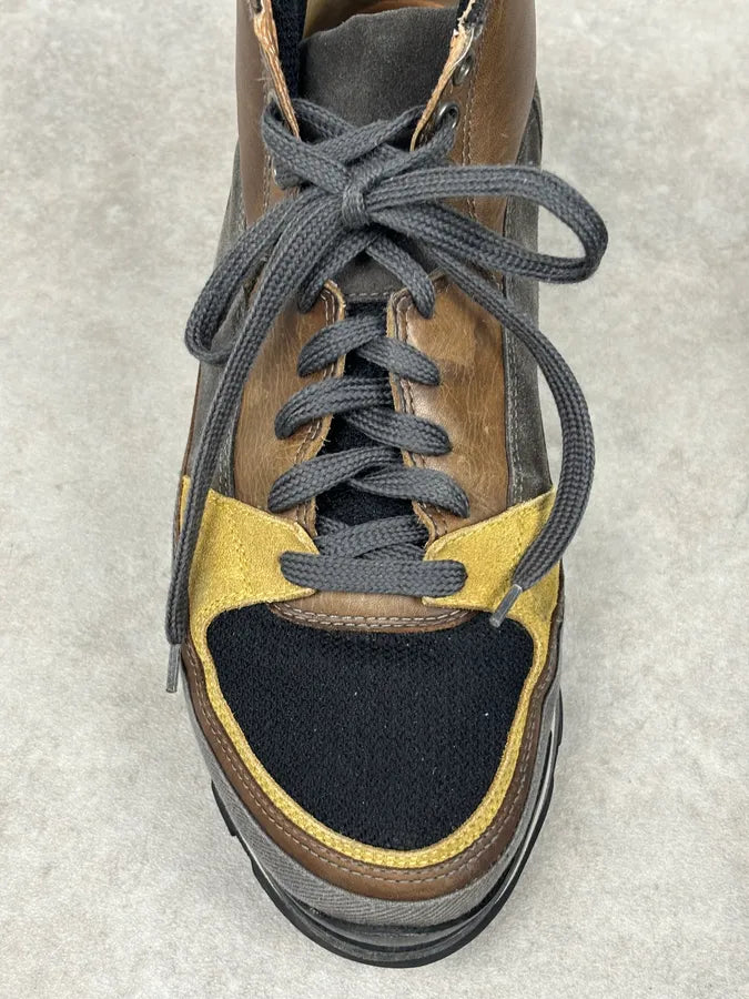 Dries Van Noten Mustard Leather Hiking Sneakers bXRVFRq 9