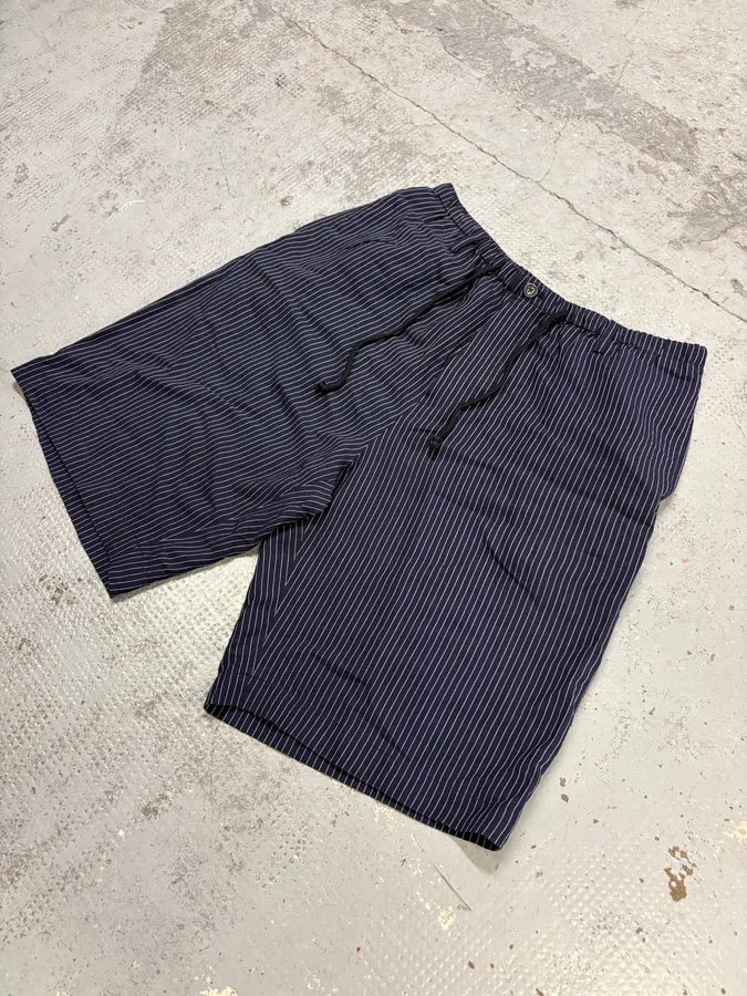 Dries Van Noten Navy Acetate Viscose Pinstripe Shorts JvtAbYi 5