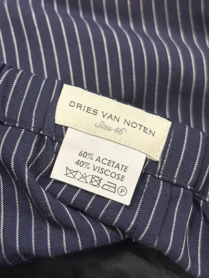 Dries Van Noten Navy Acetate Viscose Pinstripe Shorts JvtAbYi 8