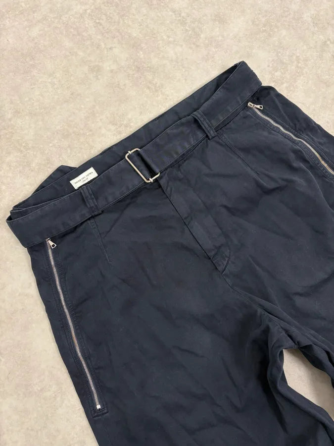 Dries Van Noten Navy Minimalist Belted Cozy Pants FrNqfeI 5