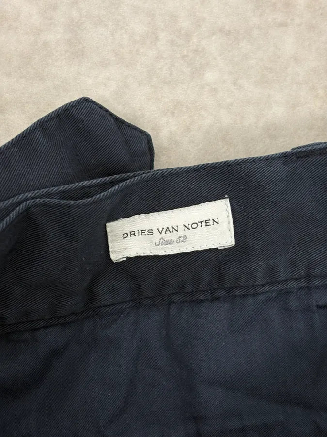 Dries Van Noten Navy Minimalist Belted Cozy Pants FrNqfeI 9
