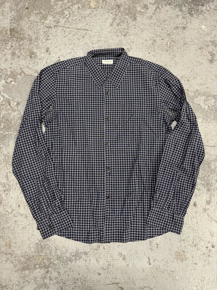 Dries Van Noten Navy Checkered Shirt sbAIIhT 0