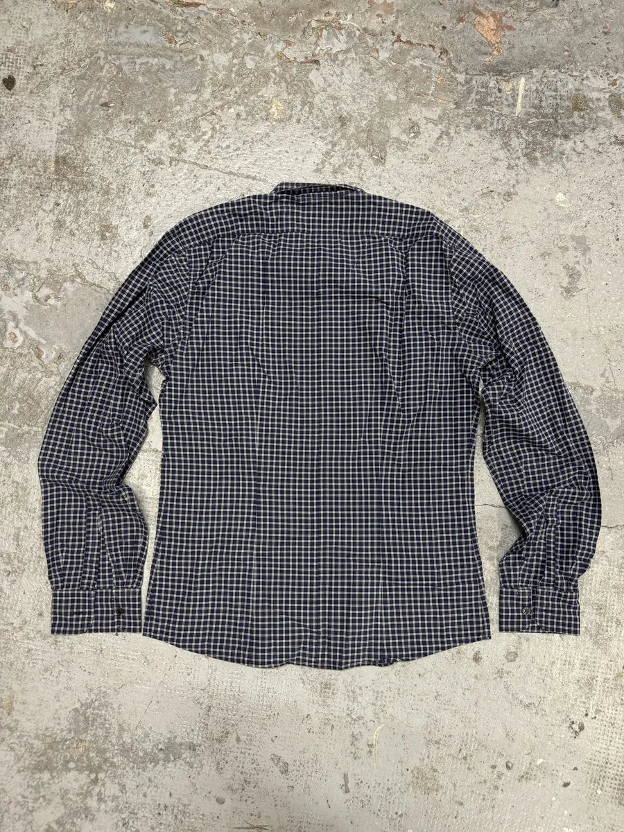 Dries Van Noten Navy Checkered Shirt sbAIIhT 1
