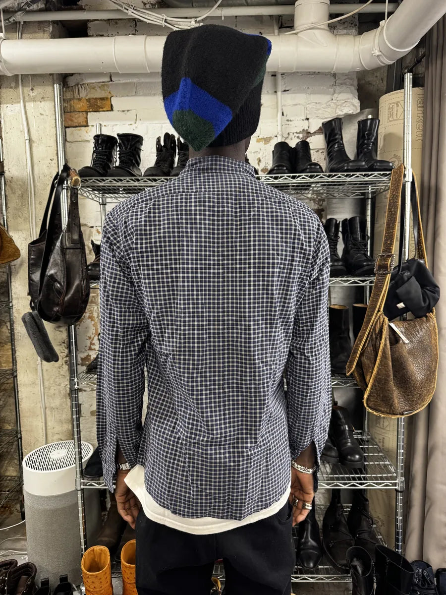 Dries Van Noten Navy Checkered Shirt sbAIIhT 3