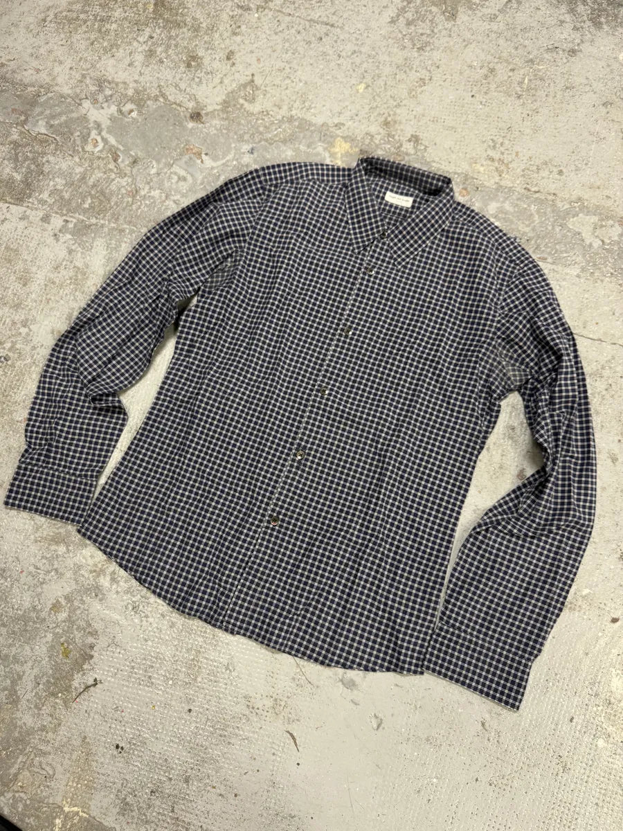Dries Van Noten Navy Checkered Shirt sbAIIhT 5