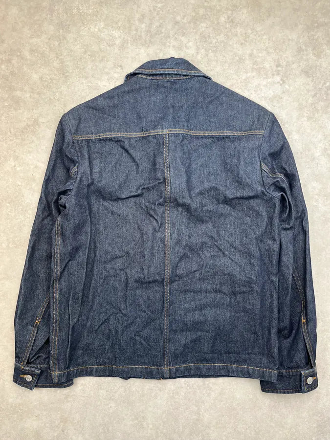 AW2025 Dries Van Noten Navy Chest Pocket Denim Jacket eAxdnbN 3