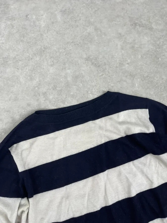 Dries Van Noten Navy & White Striped Sweater XLCXtCb 4