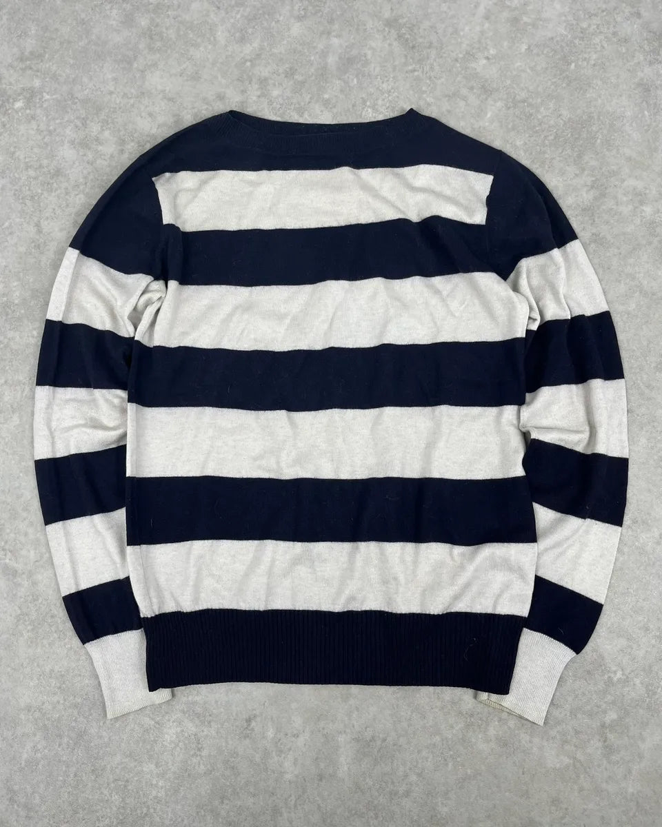 Dries Van Noten Navy & White Striped Sweater XLCXtCb 0