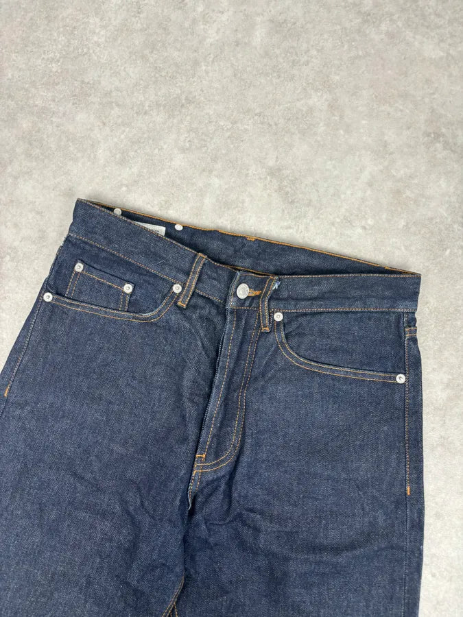 Dries Van Noten Navy Denim Contrast Stitch Shorts CpgBCcz 4
