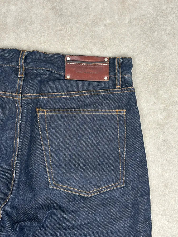 Dries Van Noten Navy Denim Contrast Stitch Shorts CpgBCcz 7