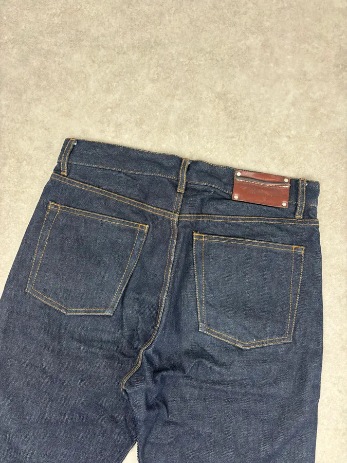Dries Van Noten Navy Denim Contrast Stitch Shorts CpgBCcz 6