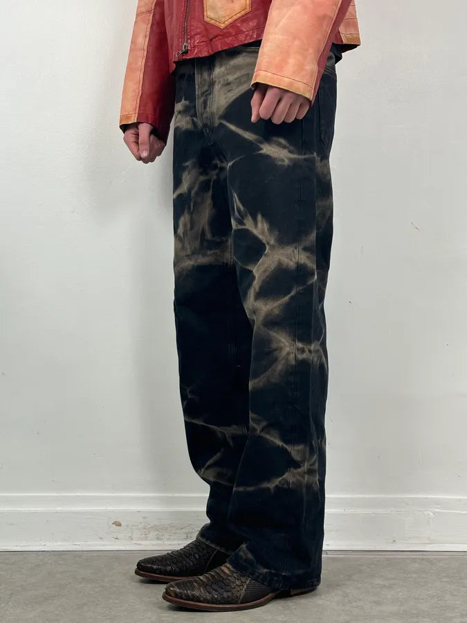 Dries Van Noten Navy Denim Tie-Dye Relaxed Jeans eoSywvS 2