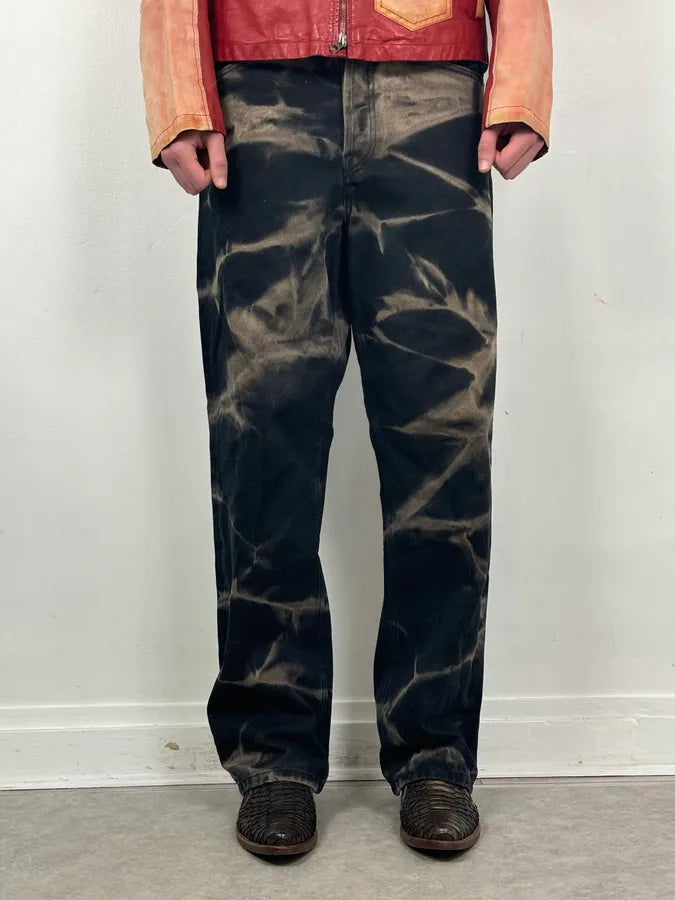 Dries Van Noten Navy Denim Tie-Dye Relaxed Jeans eoSywvS 1