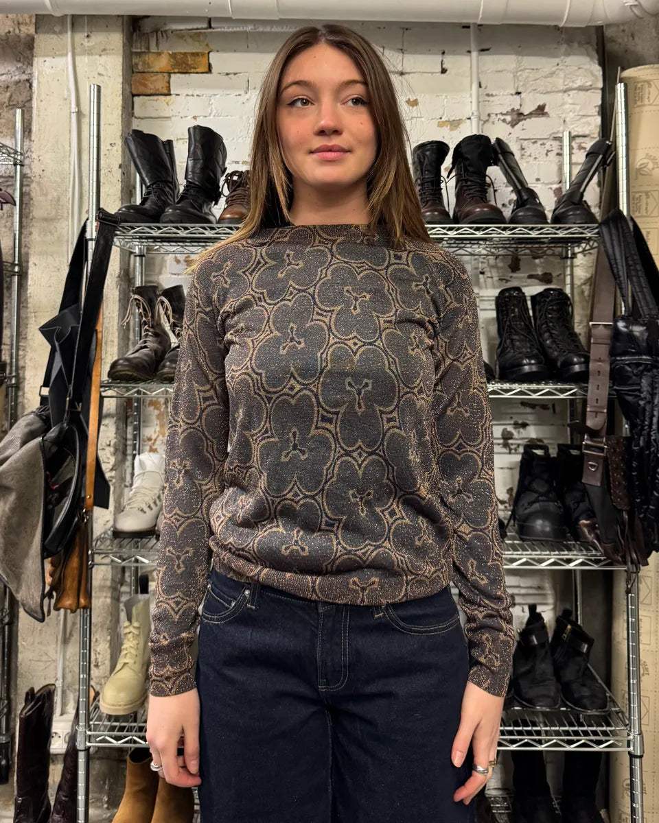 Dries Van Noten Navy Flowers Sweater (S) 0