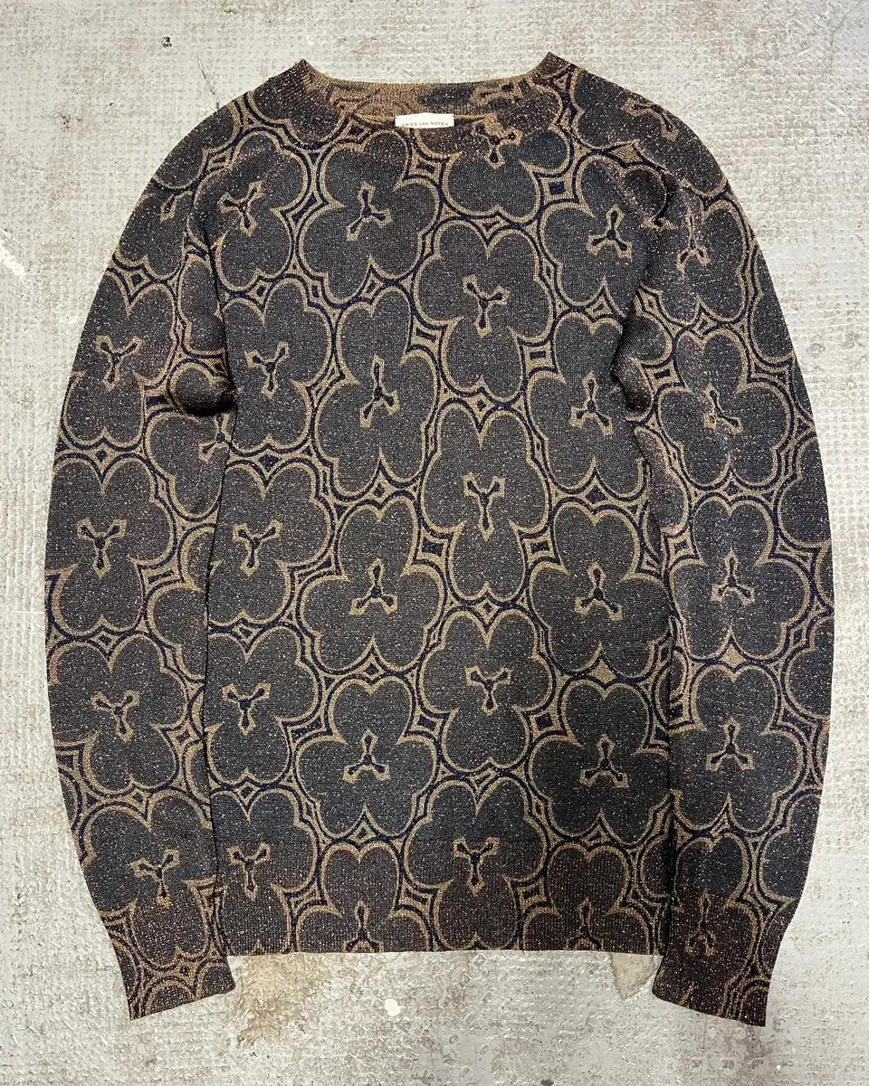 Dries Van Noten Navy Flowers Sweater (S) 5