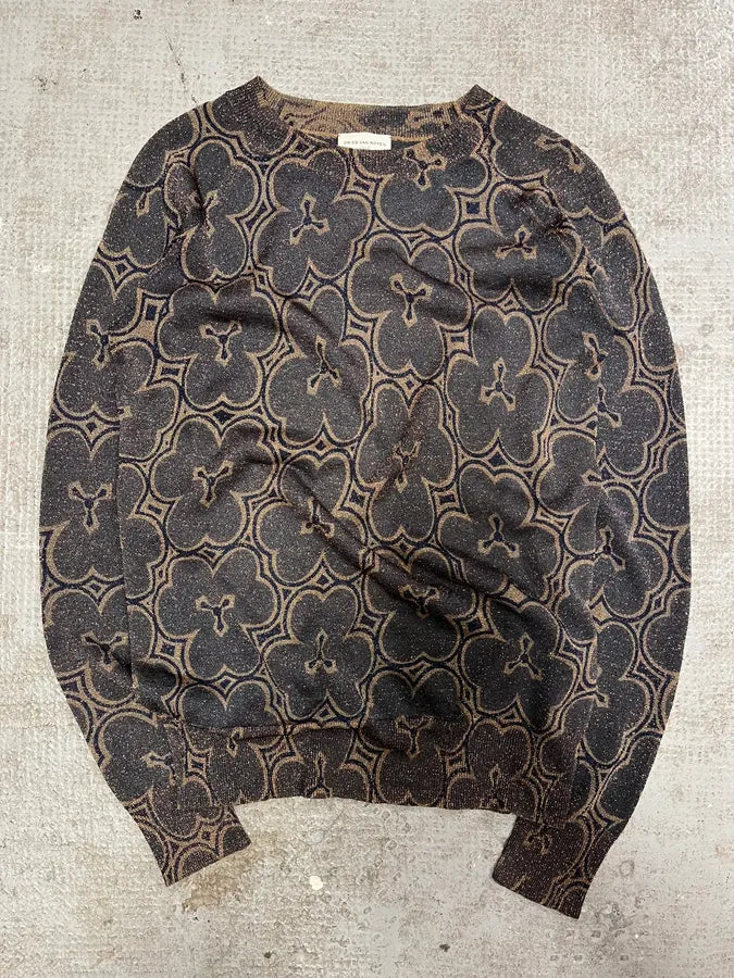 Dries Van Noten Navy Flowers Sweater (S) 4