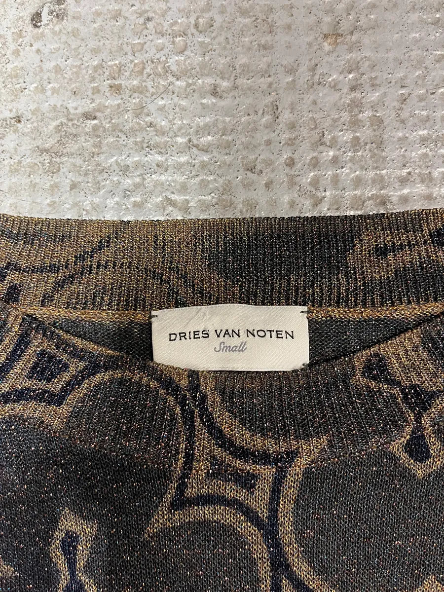 Dries Van Noten Navy Flowers Sweater (S) 8