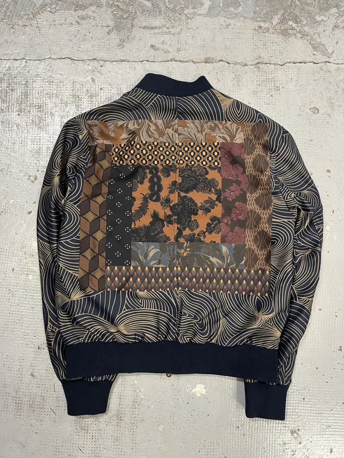 Dries Van Noten Navy Reversible Nylon Bomber Jacket vEkJsys 6