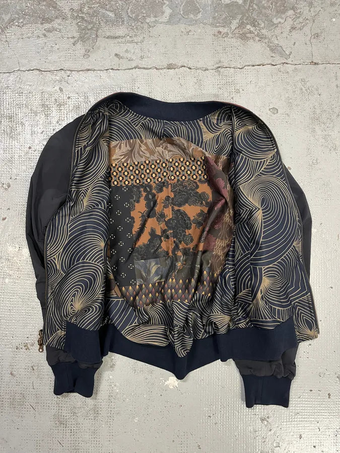 Dries Van Noten Navy Reversible Nylon Bomber Jacket vEkJsys 11