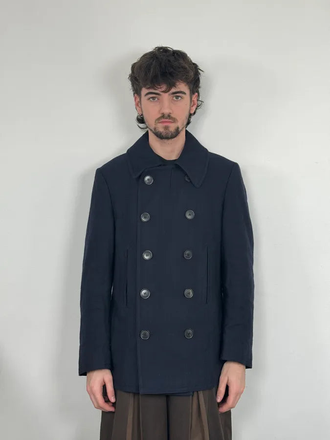 Dries Van Noten Navy Wool Caban Officer Jacket vBlpTlm 1