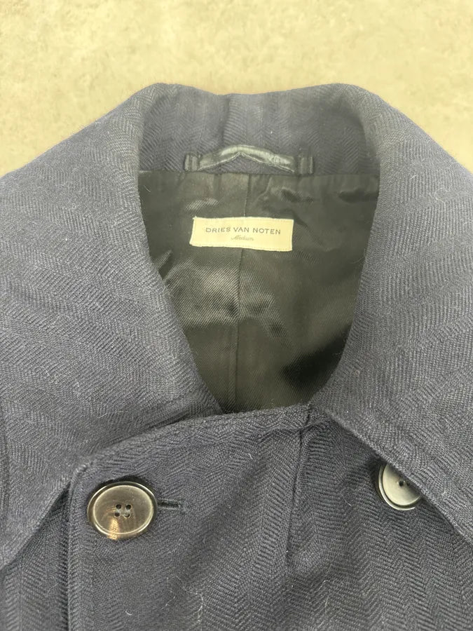 Dries Van Noten Navy Wool Caban Officer Jacket vBlpTlm 5