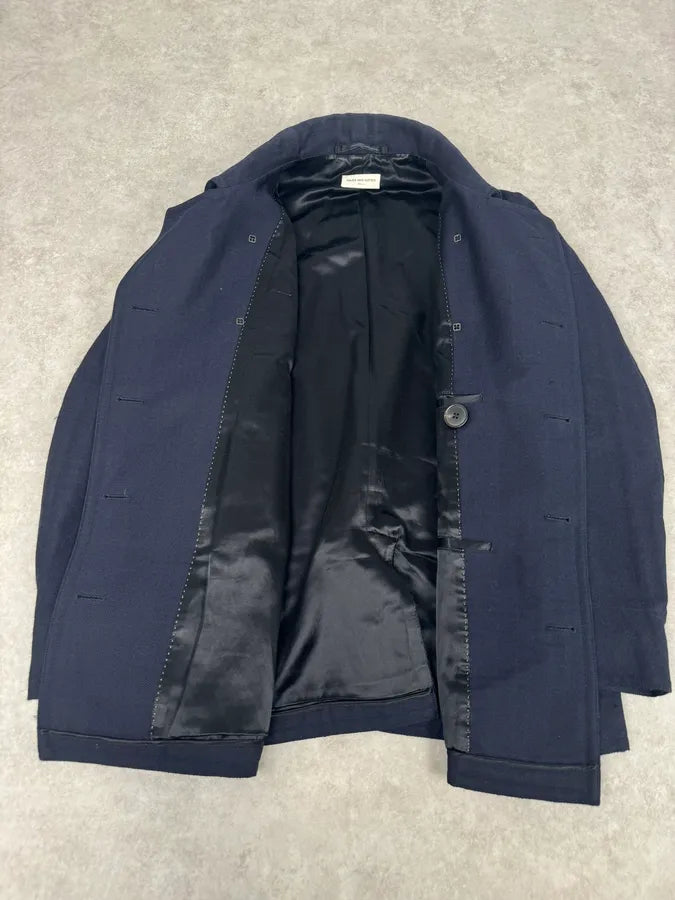 Dries Van Noten Navy Wool Caban Officer Jacket vBlpTlm 6