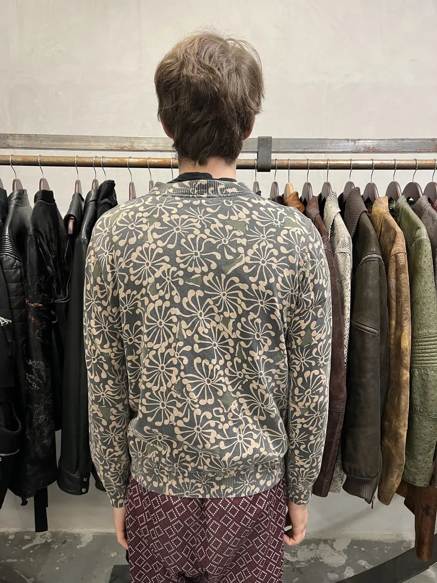 Dries Van Noten Olive Flower Bomber Jacket (S/M) 2