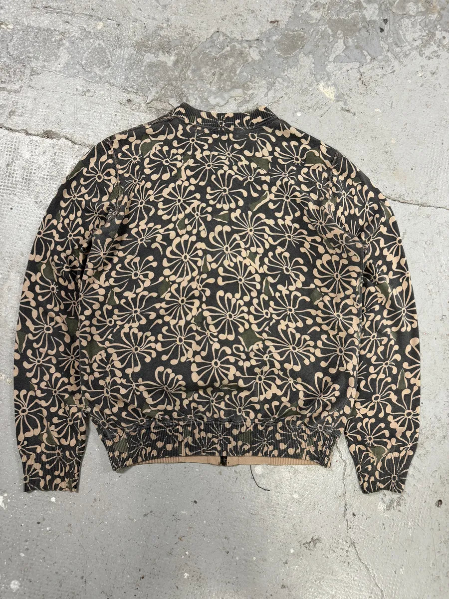 Dries Van Noten Olive Flower Bomber Jacket (S/M) 3