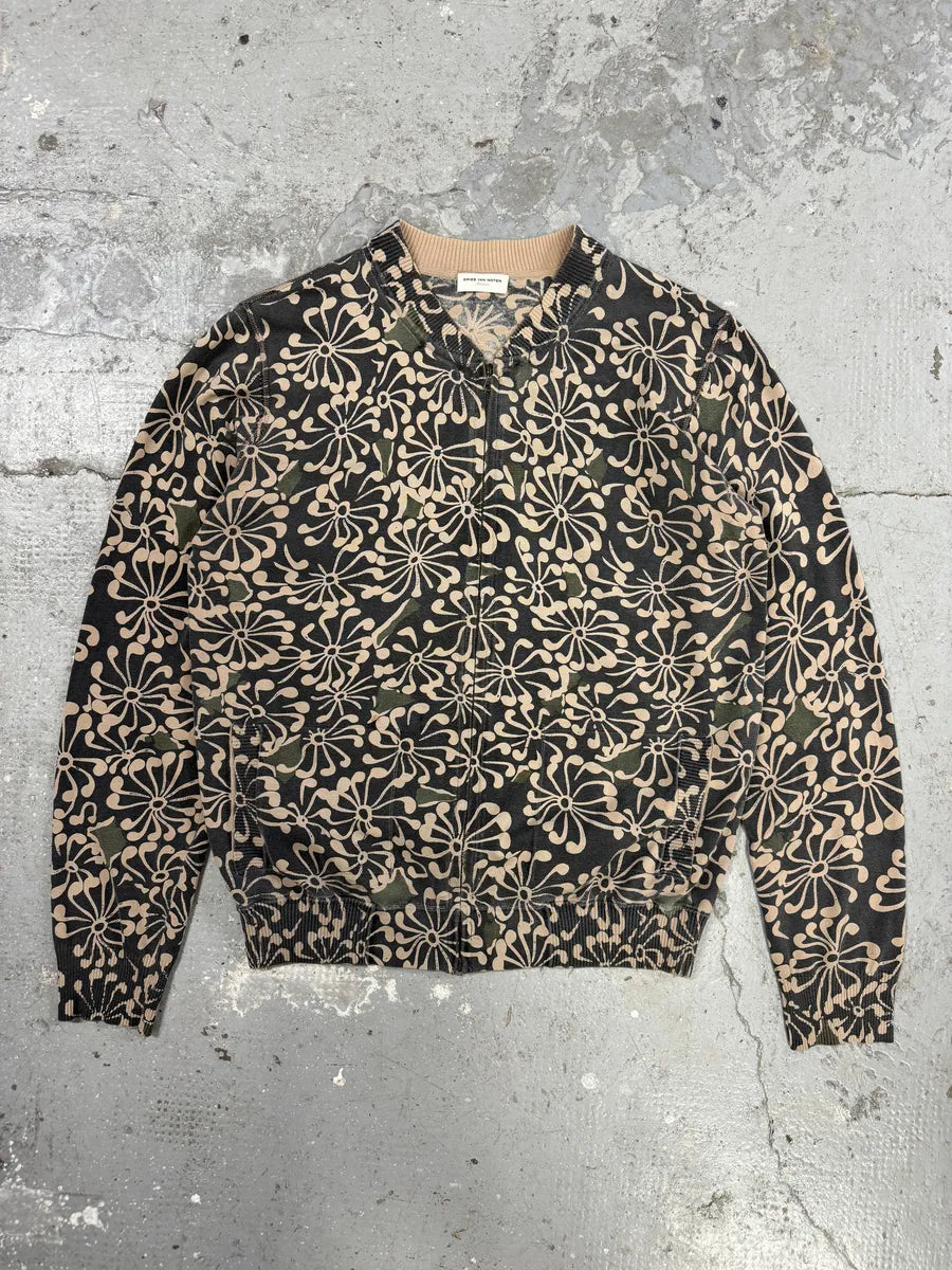 Dries Van Noten Olive Flower Bomber Jacket (S/M) 4