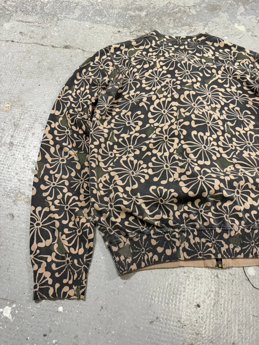 Dries Van Noten Olive Flower Bomber Jacket (S/M) 5