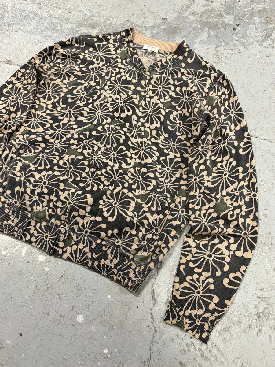 Dries Van Noten Olive Flower Bomber Jacket (S/M) 8