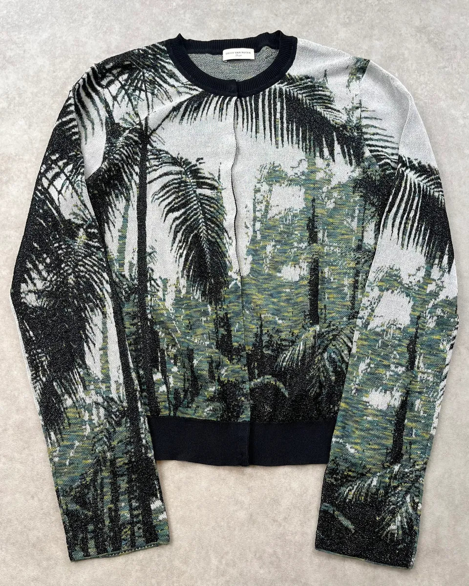 Dries Van Noten Palm Tree White Cardigan EAXApUU 0