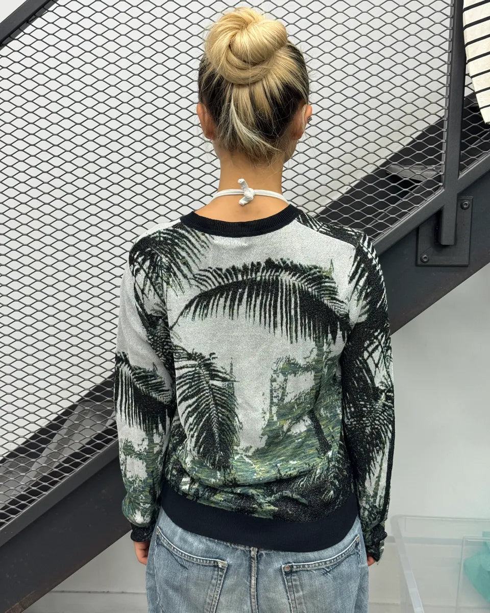 Dries Van Noten Palm Tree White Cardigan EAXApUU 2