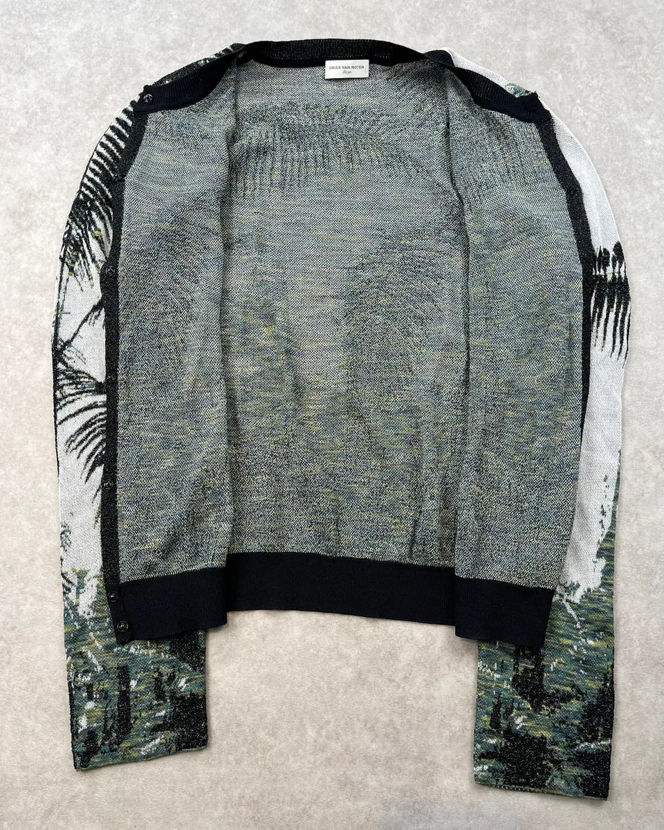 Dries Van Noten Palm Tree White Cardigan EAXApUU 8