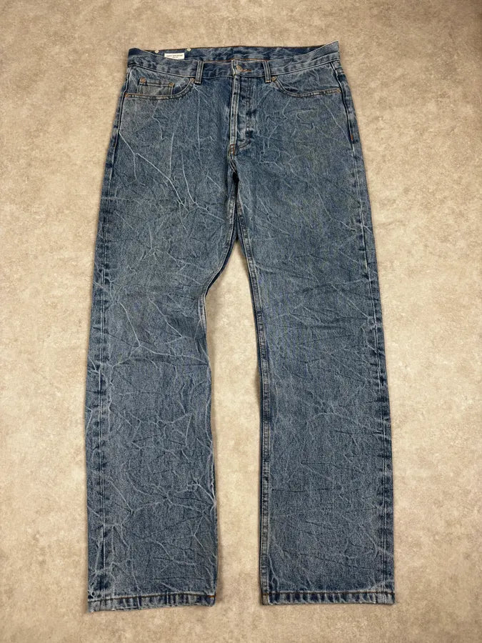 Dries Van Noten Panthero Blue Washed Denim Jeans oiCoffv 0