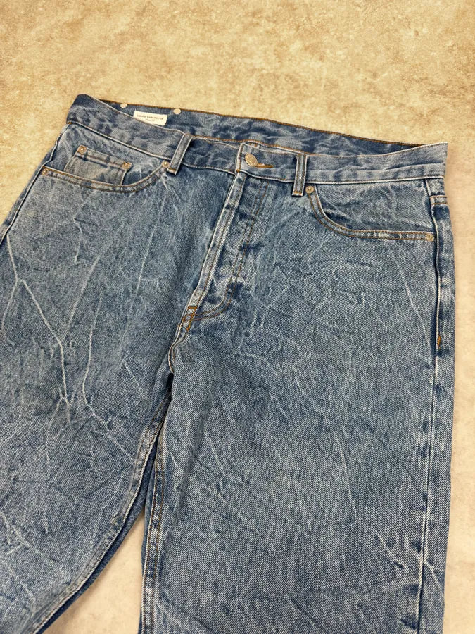 Dries Van Noten Panthero Blue Washed Denim Jeans oiCoffv 2