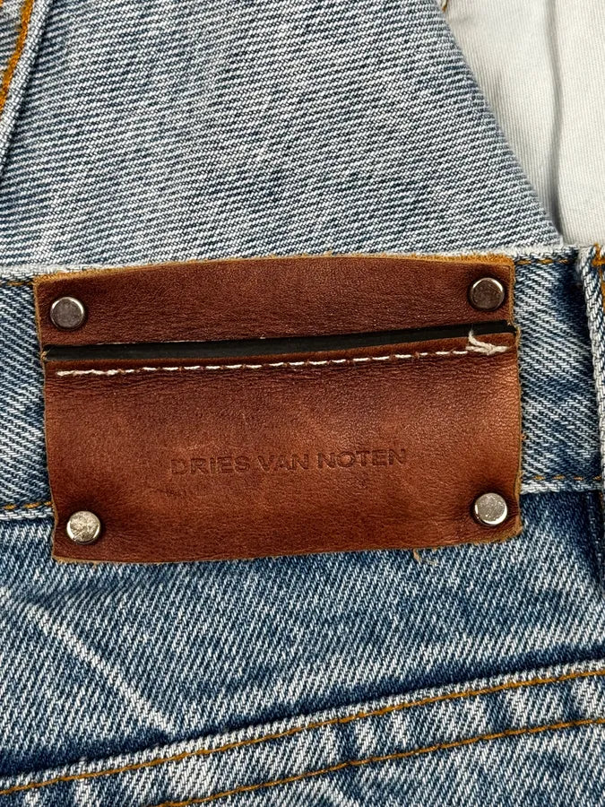 Dries Van Noten Panthero Blue Washed Denim Jeans oiCoffv 8