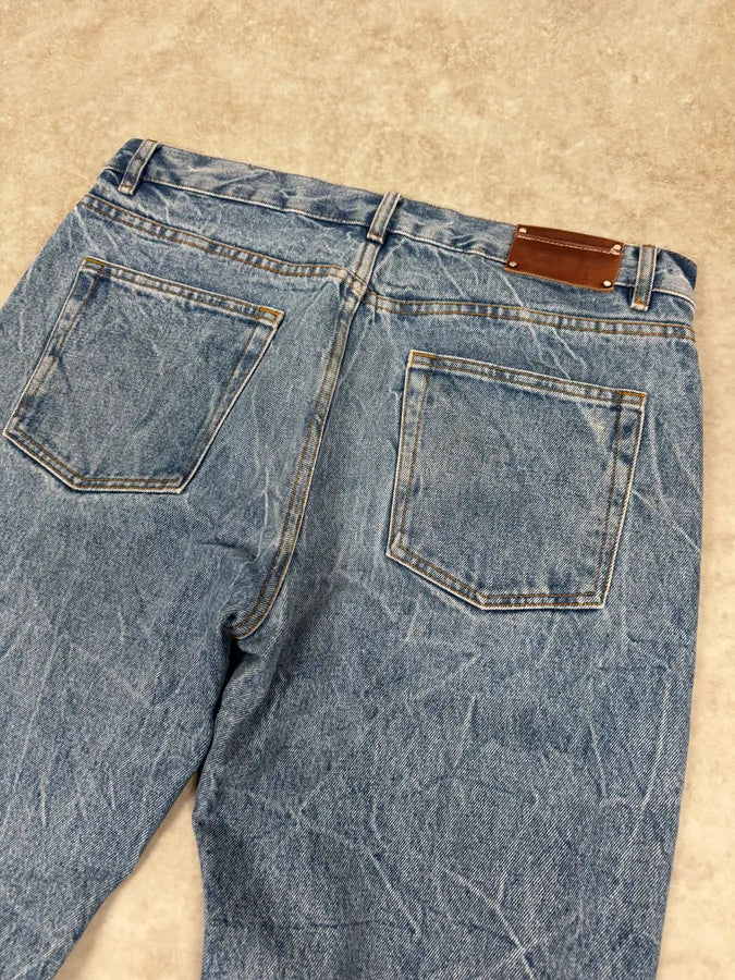 Dries Van Noten Panthero Blue Washed Denim Jeans oiCoffv 5