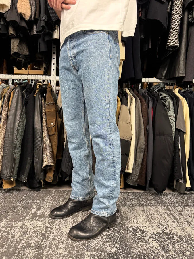 Dries Van Noten Panthero Blue Washed Denim Jeans oiCoffv 6