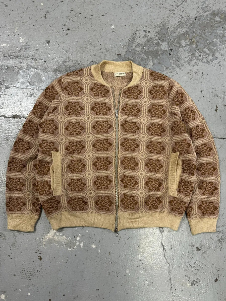 Dries Van Noten Pattern Creamy Zip-up Sweater eKcHsdI 2