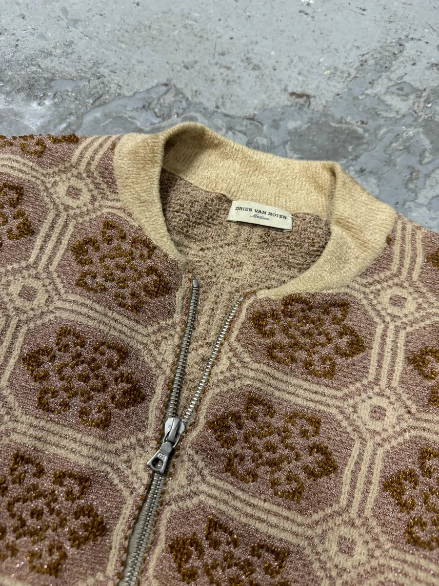 Dries Van Noten Pattern Creamy Zip-up Sweater eKcHsdI 6