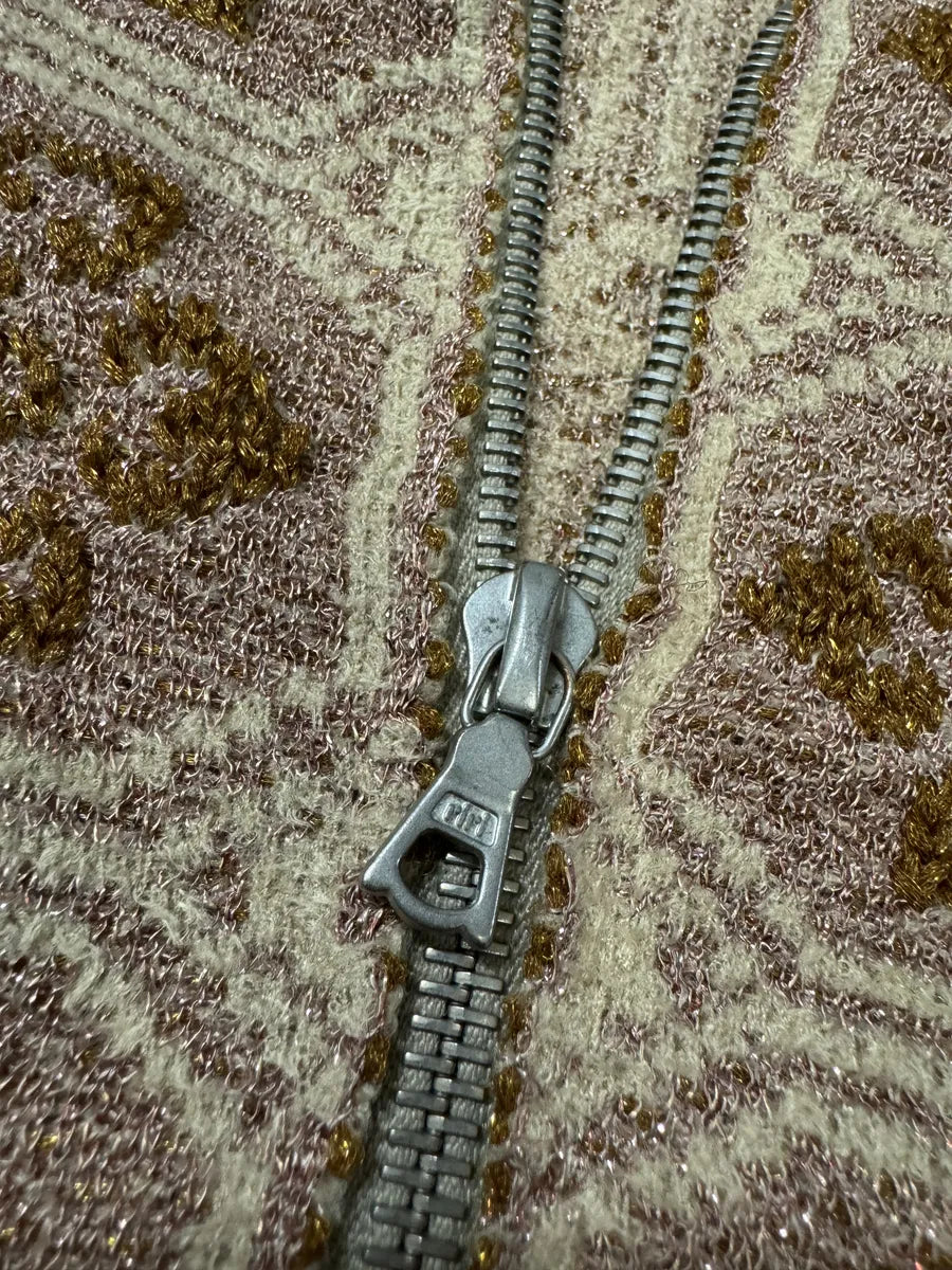 Dries Van Noten Pattern Creamy Zip-up Sweater eKcHsdI 8