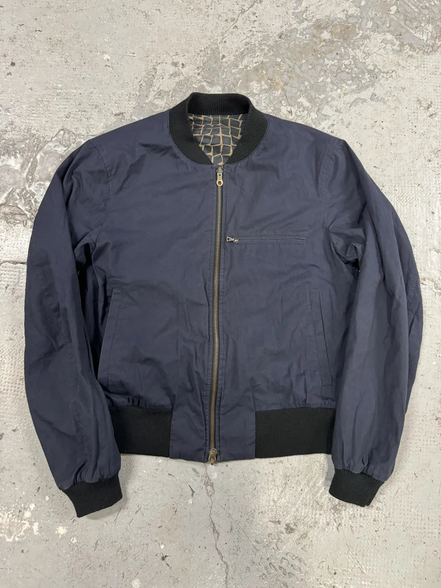 Dries Van Noten Pattern Reversible Navy/Orange Bomber Jacket (M) YItVThV 1